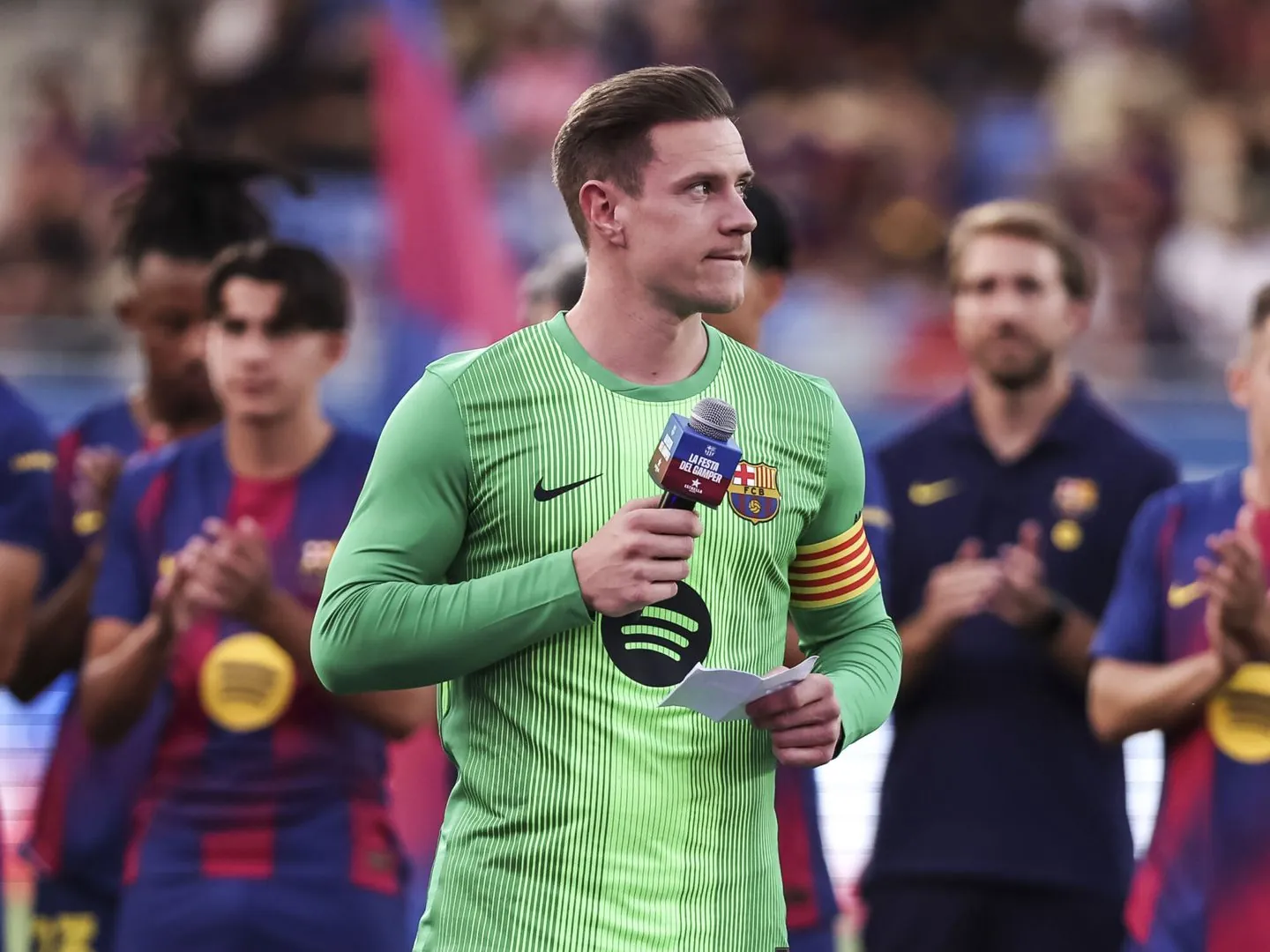 Foto: Ter Stegen dio el discurso del trofeo Gamper el año pasado. (AFP7)